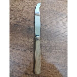 Vintage Inox Stainless Steel Wooden Handle Cheese Knife C28